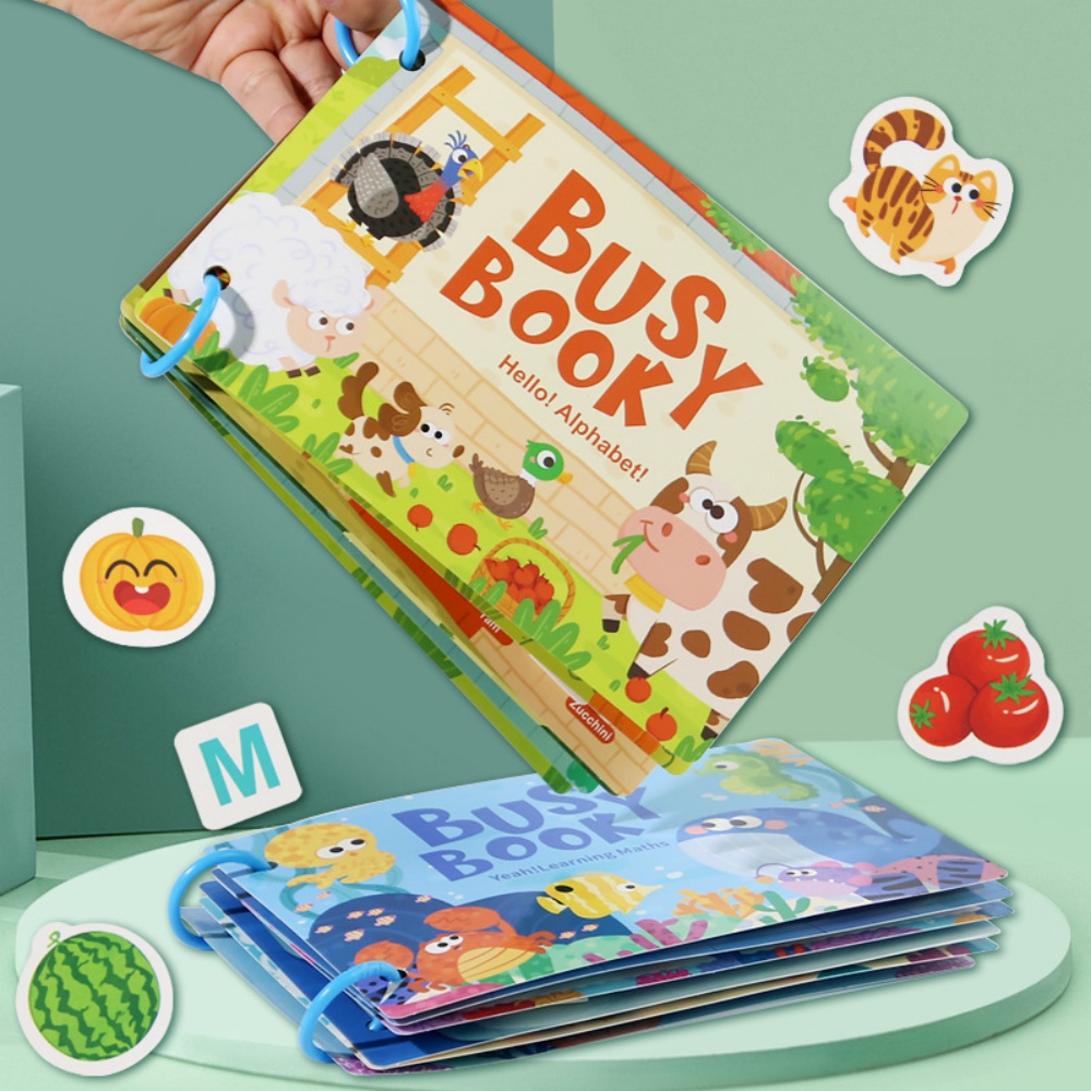 Board Game English For Kids - Busy Book Sticker Quiet Book for